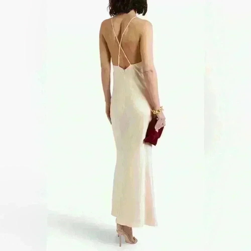 SIMKHAI Giana ruffled satin-crepe gown - Picture 3 of 8